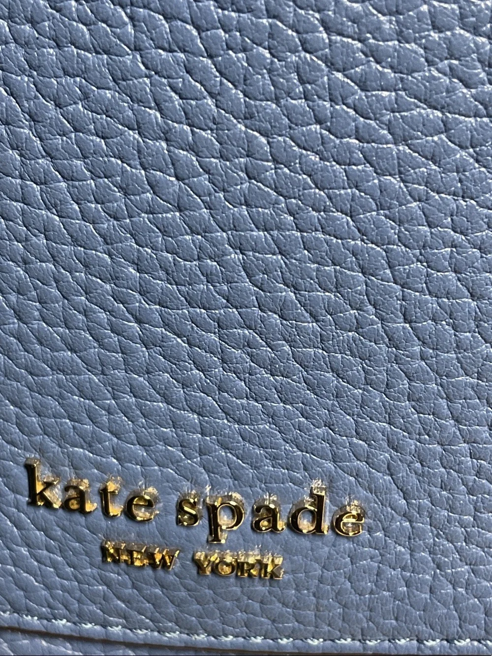 Kate Spade Roulette Small Saddle Bag Blue Pebbled Leather Crossbody Purse Flap